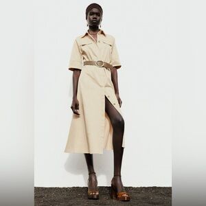 Zara Belted Shirt Dress. New With Tags.